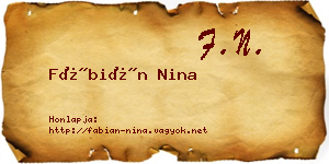 Fábián Nina névjegykártya