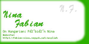 nina fabian business card